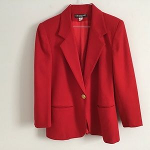 Vintage Savannah red wool oversized blazer 4P